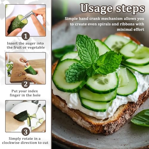 Xanadued Piranha Spiral Cutter for Potatoes, Stainless Steel Spiral Cutter for Veggies Cucumber and Carrot - Image 4