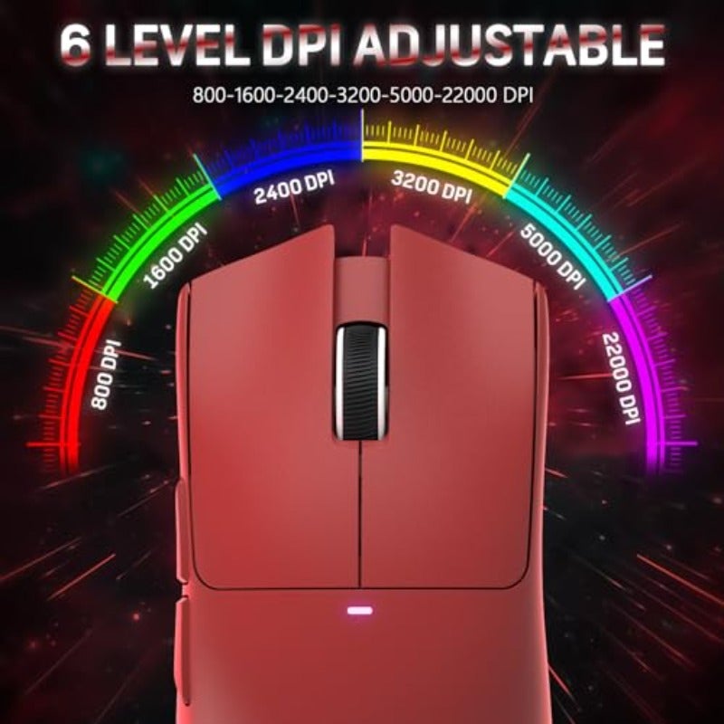Attack Shark X11 59g Super Lightweight Wireless Gaming Mouse with RGB Magnetic Charging DockBT 2.4G Wireless Wired Mouse 22000 DPI 5 Programmable Buttons for PC Laptop Mac Red - Image 5