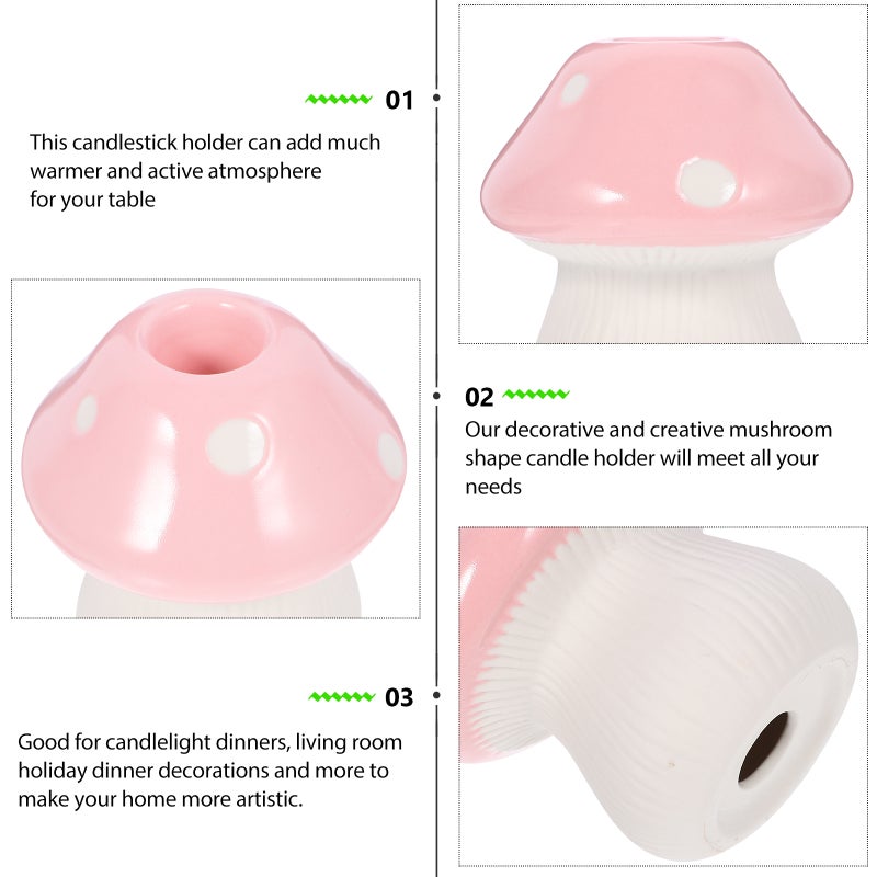 Ceramic Candle Holder Mushroom Shape Candle Holder Desktop Candle Decor Home Ornament - Image 3