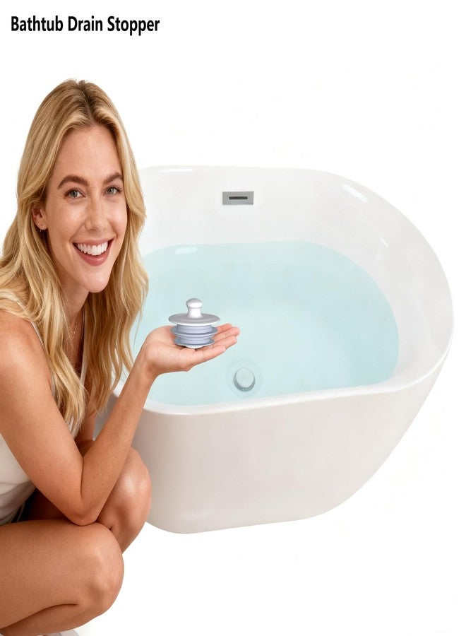 XAJOON Drain Stopper, Sink Plug, Drain Plug, Silicone Stopper (Patented Design) (1, Small+Large-Gray) - Image 2