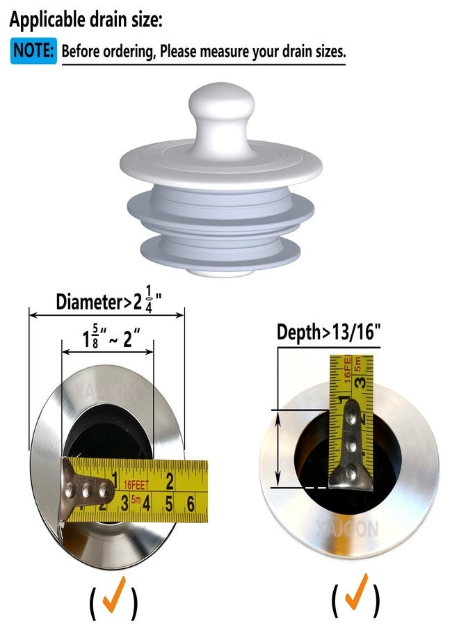 XAJOON Drain Stopper, Sink Plug, Drain Plug, Silicone Stopper (Patented Design) (1, Small+Large-Gray) - Image 5