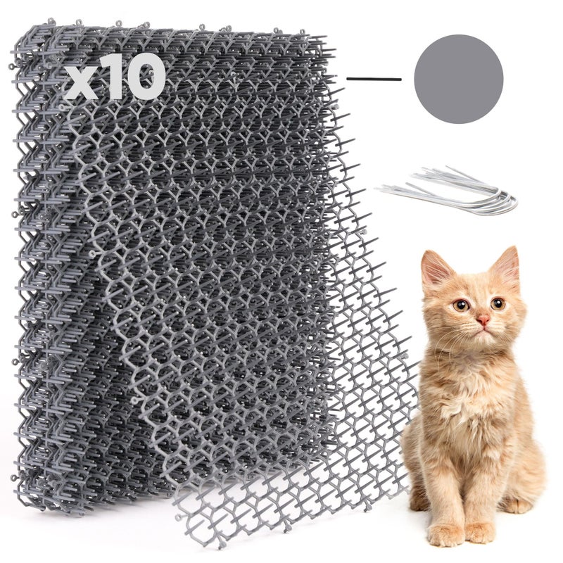 Petfolio 10 Pack Extra Large Cat Scat Mat for Cats - Cat Spike Mat 16.5 x 13.4 Inch with 1 Inch Spikes is Perfect to Keep Cats Away Indoor and Outdoor - Image 1