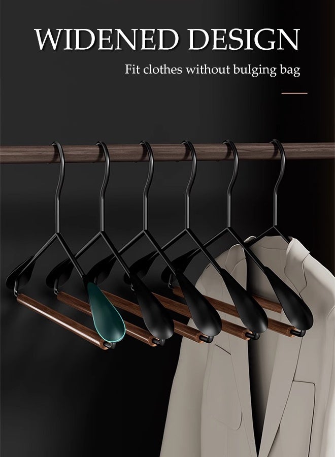 DUNISO 5 Pcs Wooden Hanger,Household Wrought Iron Wide-shoulder Clothes Support,Space Saving,Sturdy and Durable,for Coat, Sweater, Jackets, Pants,42.5*23cm - Image 4