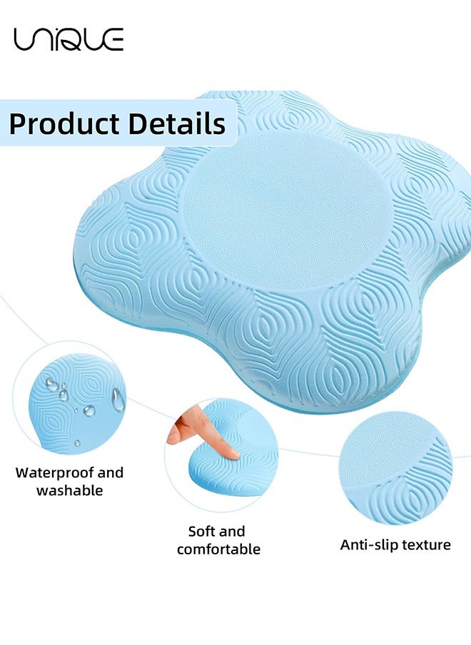 Unique 2PCS Yoga Mats, Yoga Non-Slip Mats, Pilates Support Mats, Designed to Protect the Balance of Men's and Women's Knees, Elbows and Wrists While Exercising - For Fitness, Travel, Balance - Blue  - Image 3