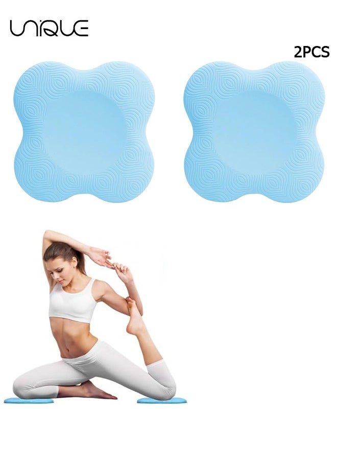 Unique 2PCS Yoga Mats, Yoga Non-Slip Mats, Pilates Support Mats, Designed to Protect the Balance of Men's and Women's Knees, Elbows and Wrists While Exercising - For Fitness, Travel, Balance - Blue  - Image 1