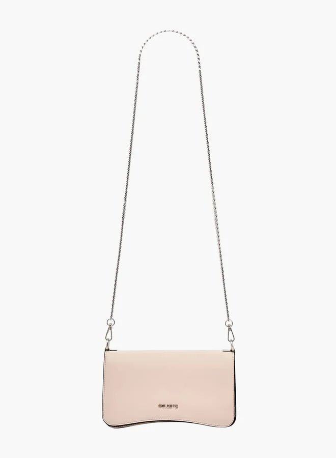 Celeste Women Solid Crossbody Bag with Detachable Strap and Flap Closure
