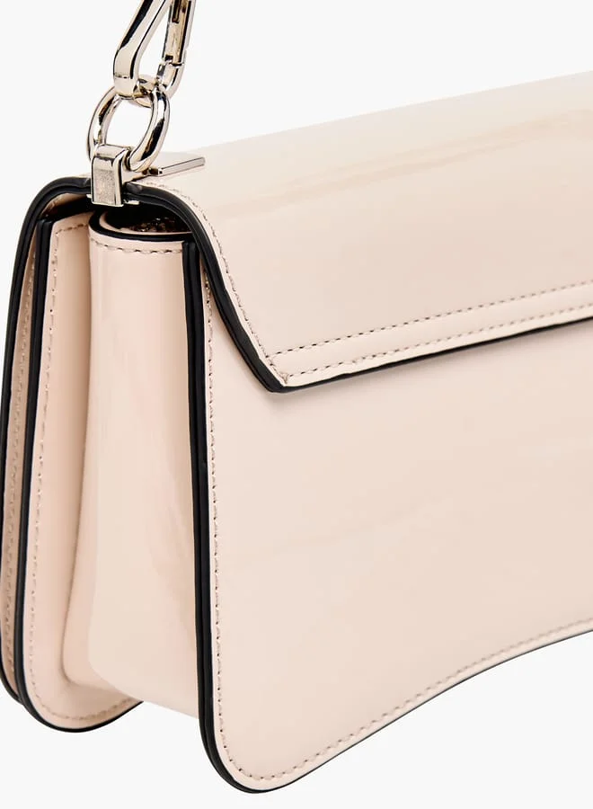 Celeste Women Solid Crossbody Bag with Detachable Strap and Flap Closure