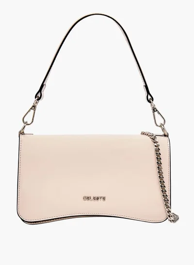 Celeste Women Solid Crossbody Bag with Detachable Strap and Flap Closure