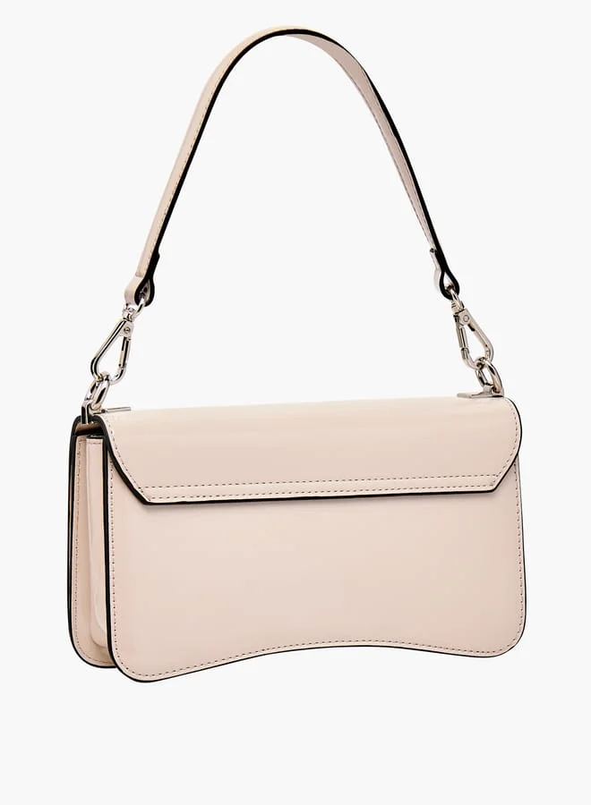 Celeste Women Solid Crossbody Bag with Detachable Strap and Flap Closure