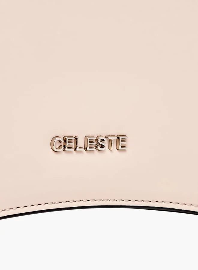 Celeste Women Solid Crossbody Bag with Detachable Strap and Flap Closure