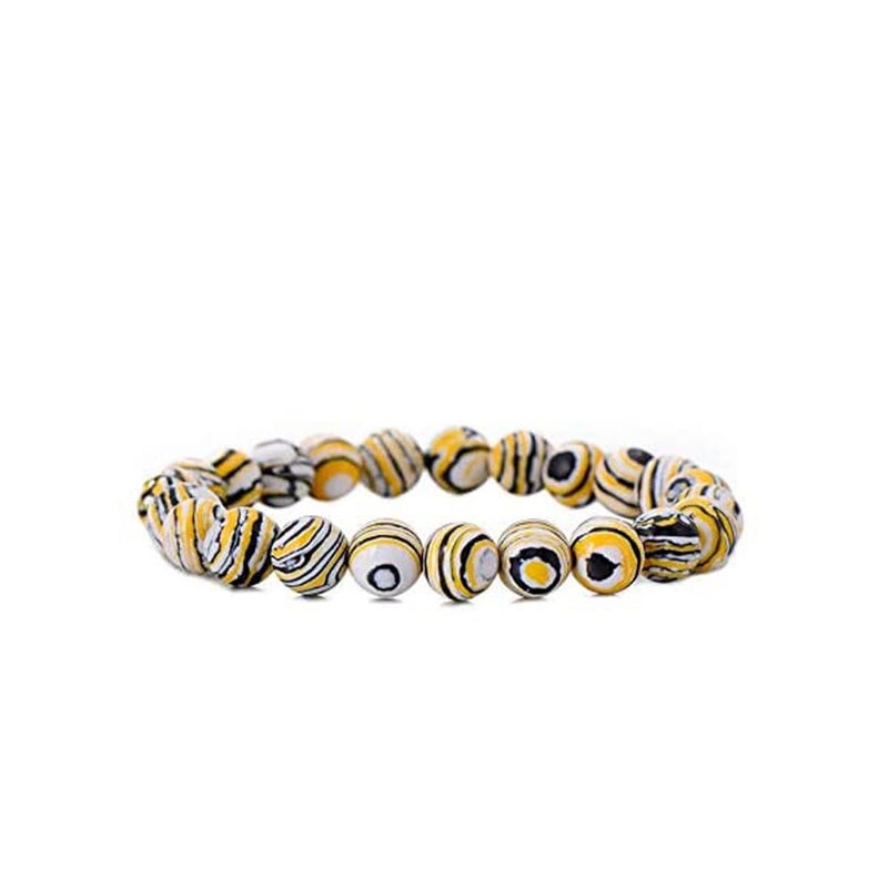 SOLARAE Beads for Bracelet, 6-12mm Natural Stone Beads Malachite Beads for Bracelets Black White Striated Stone Round Loose Beads for Jewelry Making - Image 2