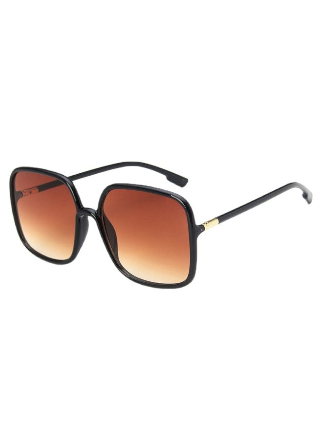 Generic - New Oversized Square Sunglasses  Fashion Square Women's Eyewear Men's Outdoor Driving Sun Shading Glasses UV400 Gafas De Sol-Lenses Color:Black and yellow-Frame Color:As Picture - Image 1