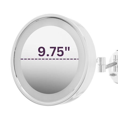 JERDON 9.75-Inch Wall Mount Mirror - Makeup Mirror with 3X Magnification & 15-inch Wall Extension - Chrome Finish Mirror - Model HL7CF - Image 4