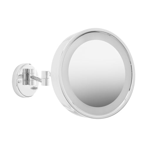 JERDON 9.75-Inch Wall Mount Mirror - Makeup Mirror with 3X Magnification & 15-inch Wall Extension - Chrome Finish Mirror - Model HL7CF - Image 1
