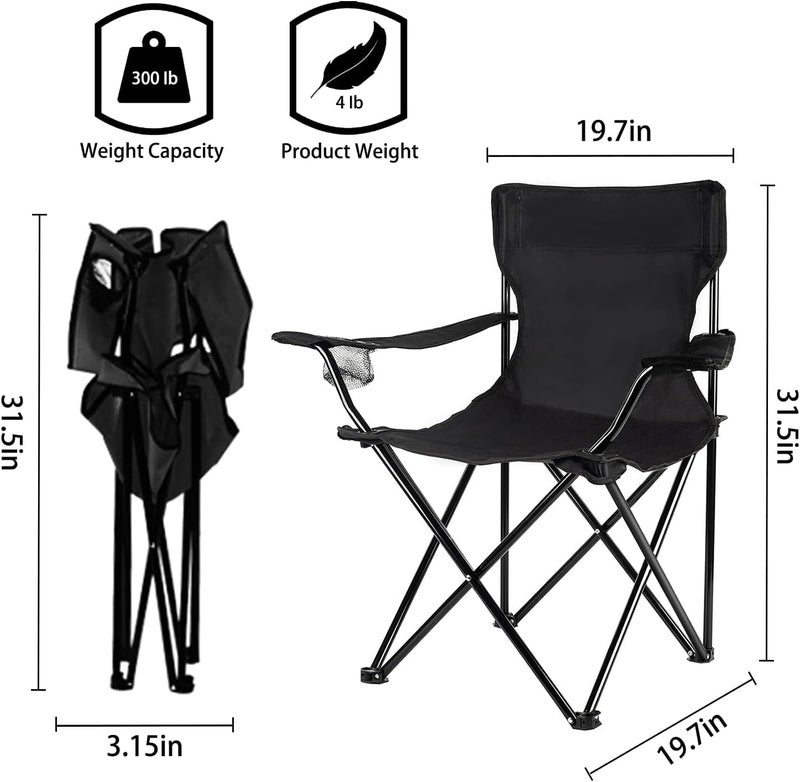 Kimee Outdoor Folding Camping Chair Large Comfortable with Cup Holder for Adults Camping Fishing Hiking Travel Picnic Beach Multicolor - Image 3