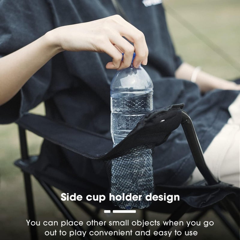 Kimee Outdoor Folding Camping Chair Large Comfortable with Cup Holder for Adults Camping Fishing Hiking Travel Picnic Beach Multicolor - Image 4