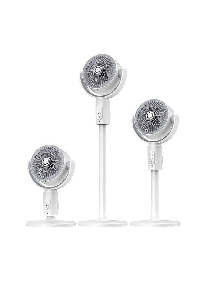 REBENUO Indoor Pedestal Fan High Speed ​​Oscillation 360 Degree Rotation Adjustable Length Floor Fan to Suit You Quiet and Powerful for Bedroom Home Office White - Image 2