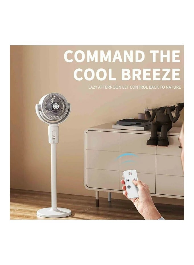 REBENUO Indoor Pedestal Fan High Speed ​​Oscillation 360 Degree Rotation Adjustable Length Floor Fan to Suit You Quiet and Powerful for Bedroom Home Office White - Image 3