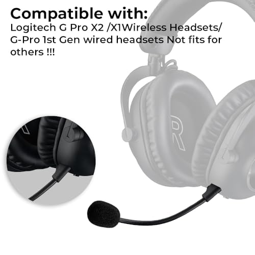 J.M.SHOW Replacement Game Mic Compatible with Logitech G PRO X2, G PRO X Wireless and G Pro Wired Gaming Headsets, Detachable Noise Cancelling Crystal-Clear Game Microphone with 2Pcs Foam Cover - Image 3