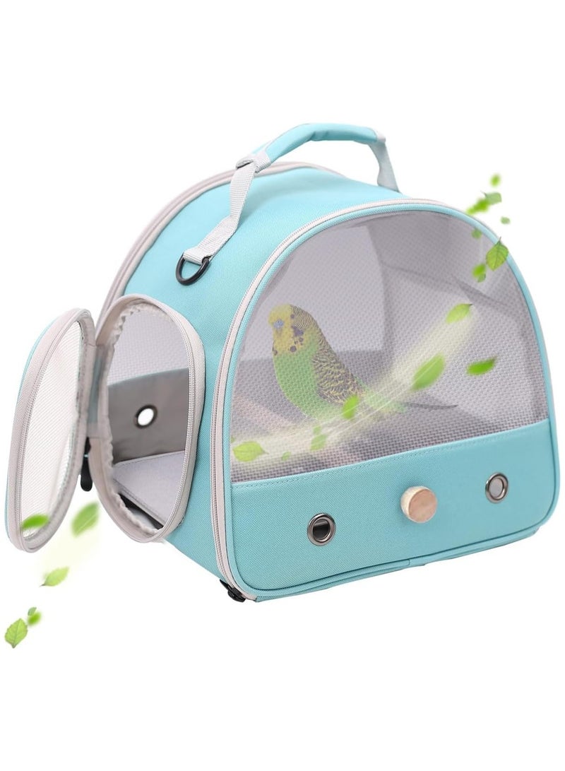 Foldable Bird Travel Carrier, Small Parrot & Parakeet Cage, Standing Perch & Comfy Mat, Vet Visit & Shopping Bag, Portable Mesh Carrier, Lightweight No-Tray Design - Image 1