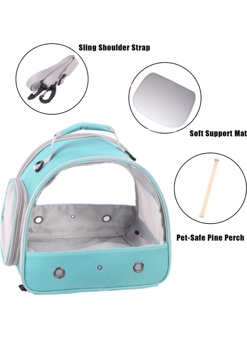 Foldable Bird Travel Carrier, Small Parrot & Parakeet Cage, Standing Perch & Comfy Mat, Vet Visit & Shopping Bag, Portable Mesh Carrier, Lightweight No-Tray Design - Image 2