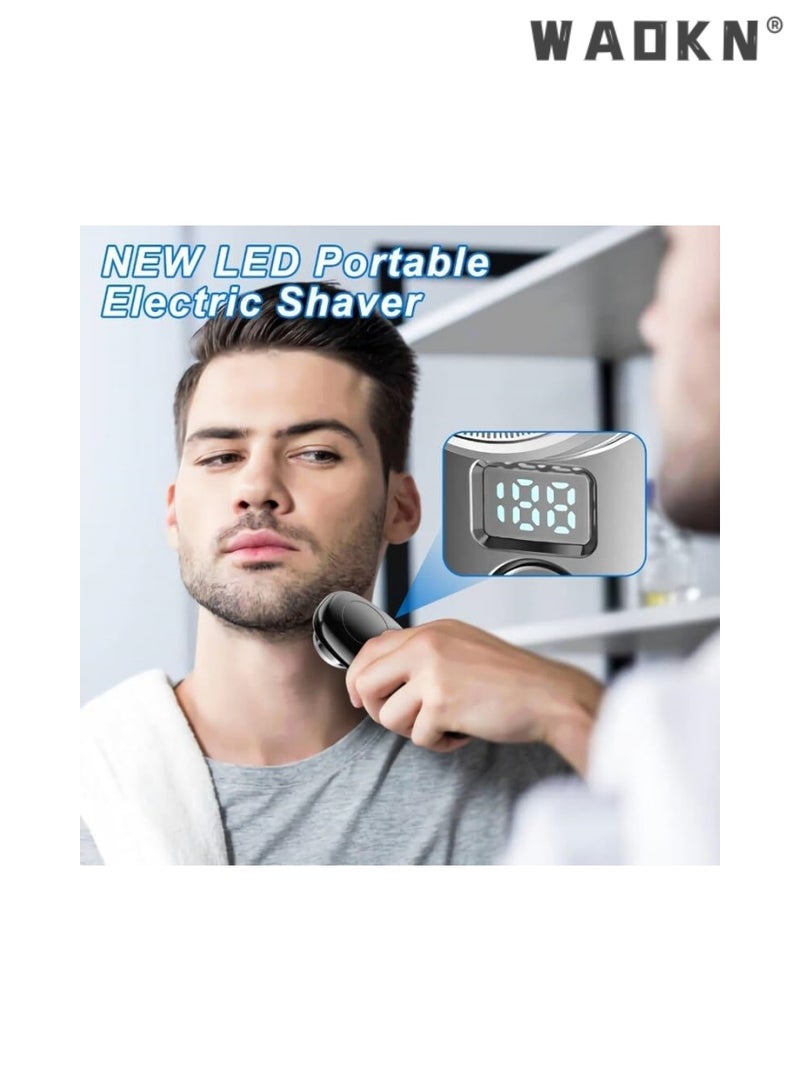 WAOKN USB Mini Shaver with LED Charge Indicator, Travel Portable Smart Electric Razor for Men, Rechargeable Waterproof Face Shaver, Cordless Electric Pocket Shaver for Travel or Home Use (Gradient Black) - Image 5