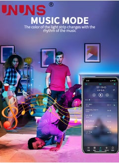UNUNS Led Strip Lights,10M Bluetooth RGB Light With APP Control,Timer Setting,Music Mode,Led Light Strip For Decoration,Bedroom,PC,Cabinet  - Image 5