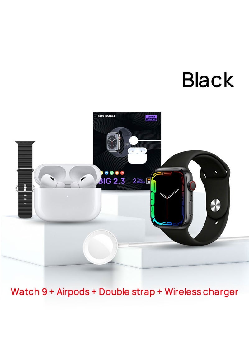 HW - Smart S9 series sports watch, support Bluetooth call, sleep monitoring, ultra long life with 49 mm replacement strap and 5th generation Bluetooth headset - Image 1