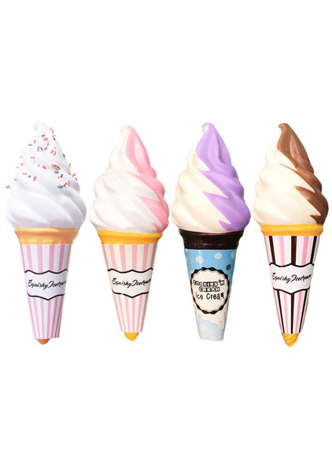 PunimaruPU Foaming Torch Ice Cream Cone Dessert Model Squishy Slow Rebound Decompression Toy-Color:Taro Ice Cream-Dimensions:5*5*12cm  - Image 2
