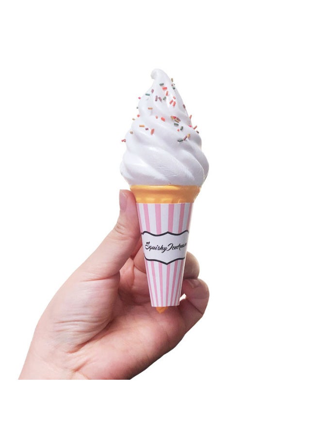 PunimaruPU Foaming Torch Ice Cream Cone Dessert Model Squishy Slow Rebound Decompression Toy-Color:Taro Ice Cream-Dimensions:5*5*12cm  - Image 4