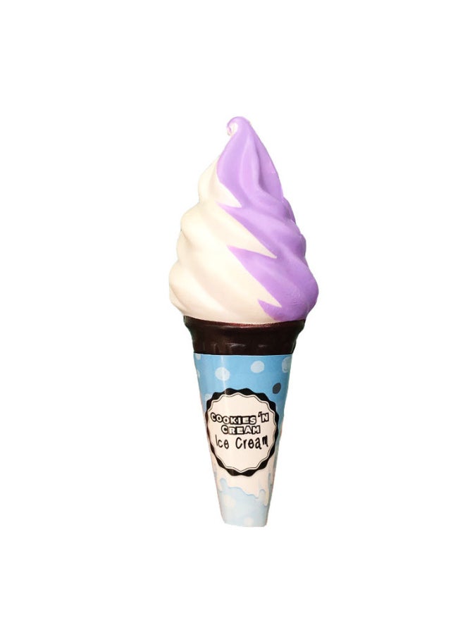 PunimaruPU Foaming Torch Ice Cream Cone Dessert Model Squishy Slow Rebound Decompression Toy-Color:Taro Ice Cream-Dimensions:5*5*12cm  - Image 1