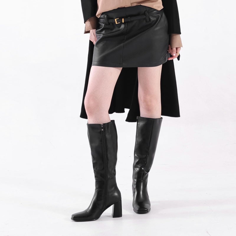 Vipost Wide Calf 3.35-inch Square Toe Knee High Boots for Women, Chunky Block Heel Tall Boots for Women with Side Zipper, Fashion Comfortable Long Fall Winter Boot 2025 - Image 2