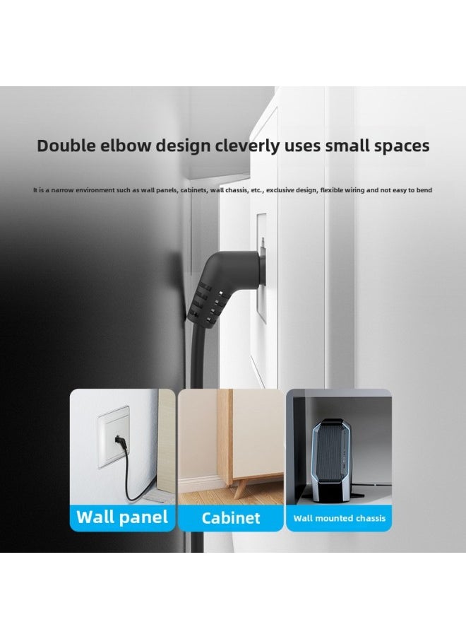 Generic Weixun Fine Network Line Exceeds 66 Universal 360 Rotating Double Elbow Gigabit Home Router High Speed Computer Line-Color:Black-Line Length:3 M  - Image 5