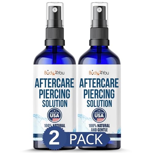 BodyJ4You Piercing Aftercare Spray - Saline Solution for Piercings Wound Wash Sterile Saline - Keloid Bump Removal Ear Nose Septum Belly Button Cartilage - Sea Salt Earring Cleaner 2 Fl Oz (Pack of 2) - Image 1