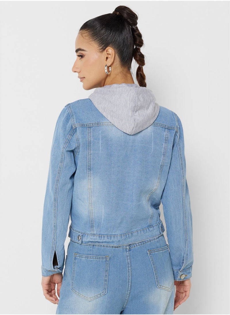Ginger - Denim Jacket With Hood - Image 1