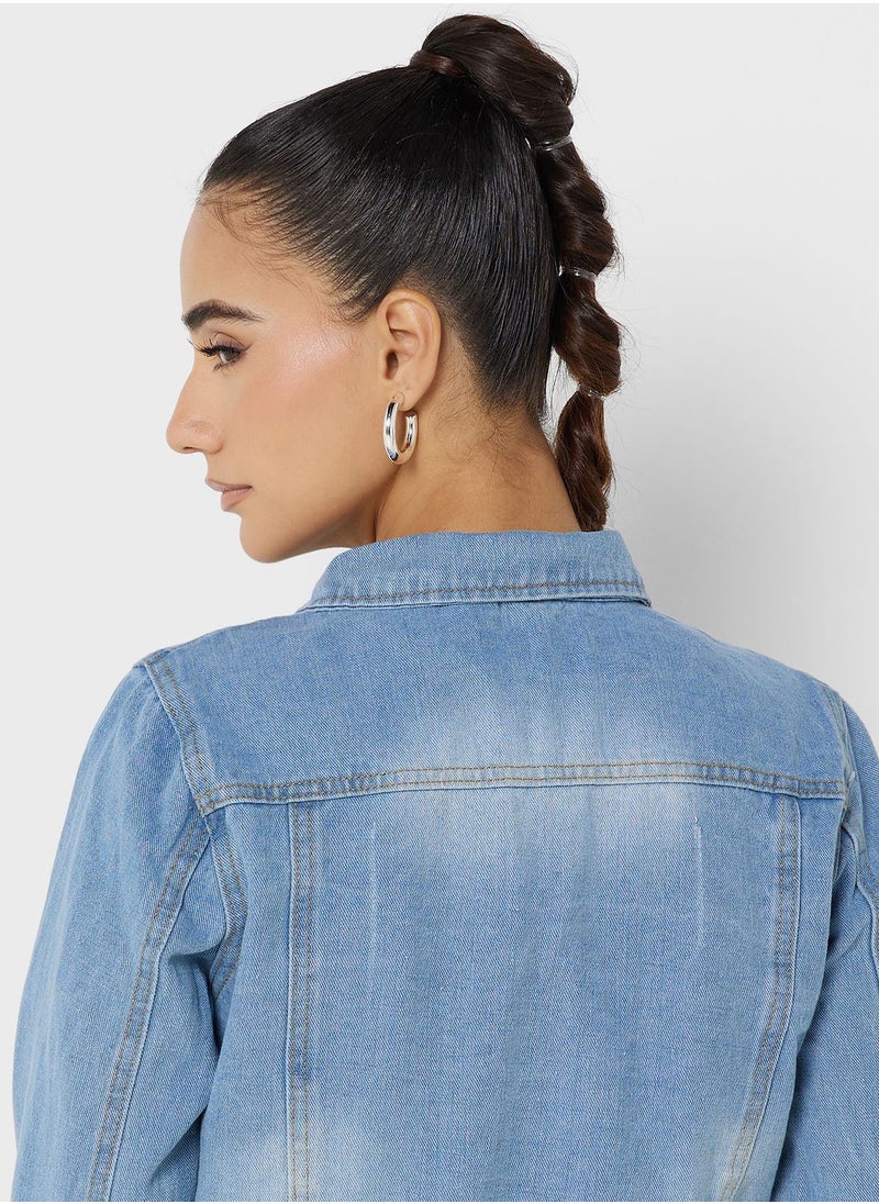Ginger - Denim Jacket With Hood - Image 1