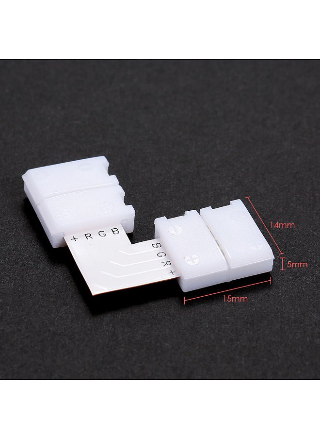 L Shape 4 Pins RGB LED Strip Connector Quick Splitter 10 Pack White