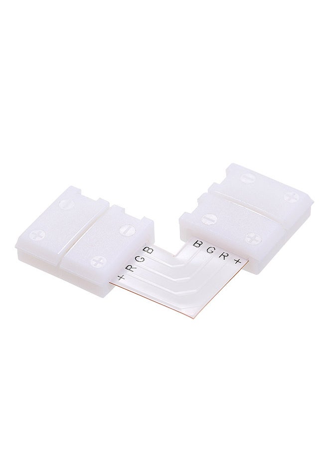 L Shape 4 Pins RGB LED Strip Connector Quick Splitter 10 Pack White