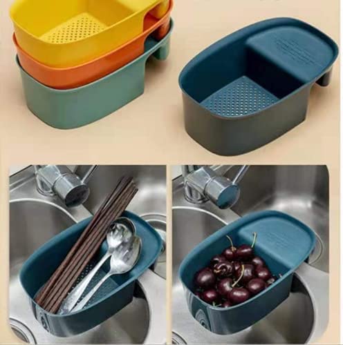 Black Olive Sink Strainer Colander Drain Basket, Multifunction Saddle-Shaped Mesh Strainer, Corner Food Strainer Over The Sink for Kitchen Waste, Vegetable, Fruits (Pack of 1)(Multicolour) - Image 4