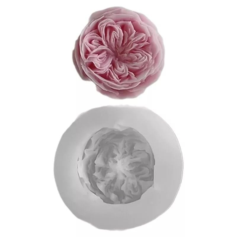 FirstTry Flowers Candle Mold I 3D Round Rose Flower Shape Silicone Scented Mould I for DIY Handmade Ornament Cake Dcor Aromatherapy Soap Resin Art Craft Making Home Desktop Party Decoration