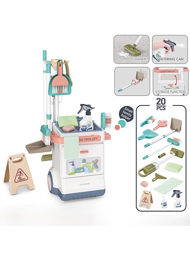 بيوينتي مجموعة تنظيف الأطفال للأطفال الصغار, 20 جهاز كمبيوتر شخصي للأطفال تنظيف لعبة تتظاهر باللعب للأولاد والبنات عمر 3 -8, يتضمن مكنسة الكهرباء العمل الحقيقية, مسحة الطفل, زجاجة الرش, لعبة نظيفة مجموعة هدية - Image 2