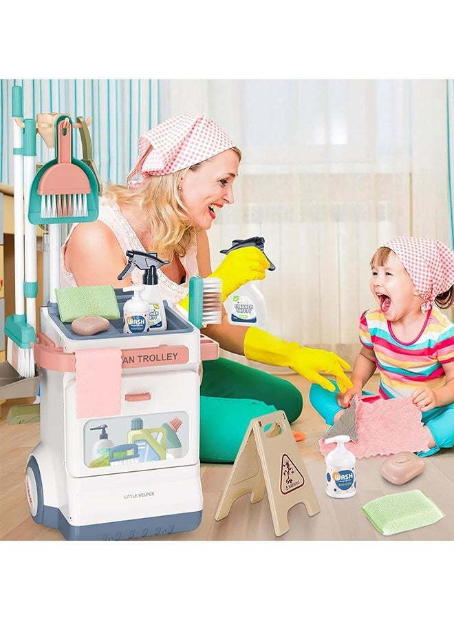 بيوينتي مجموعة تنظيف الأطفال للأطفال الصغار, 20 جهاز كمبيوتر شخصي للأطفال تنظيف لعبة تتظاهر باللعب للأولاد والبنات عمر 3 -8, يتضمن مكنسة الكهرباء العمل الحقيقية, مسحة الطفل, زجاجة الرش, لعبة نظيفة مجموعة هدية - Image 4