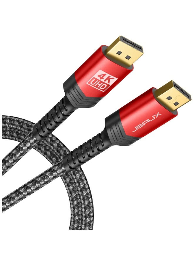 جيسوس كابل DisplayPort إلى DisplayPort بدقة 4K - 4K@60Hz، 2K@165Hz، كابل DP مضفر من النايلون لشاشات الألعاب وأجهزة الكمبيوتر وأجهزة التلفزيون عالية الدقة (3M) - Image 1