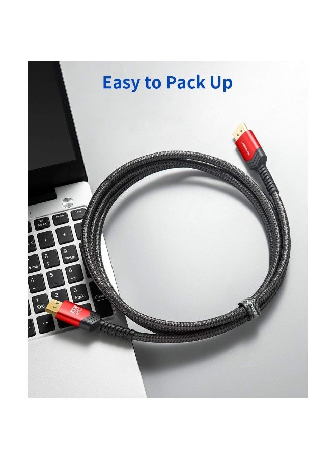 جيسوس كابل DisplayPort إلى DisplayPort بدقة 4K - 4K@60Hz، 2K@165Hz، كابل DP مضفر من النايلون لشاشات الألعاب وأجهزة الكمبيوتر وأجهزة التلفزيون عالية الدقة (3M) - Image 3