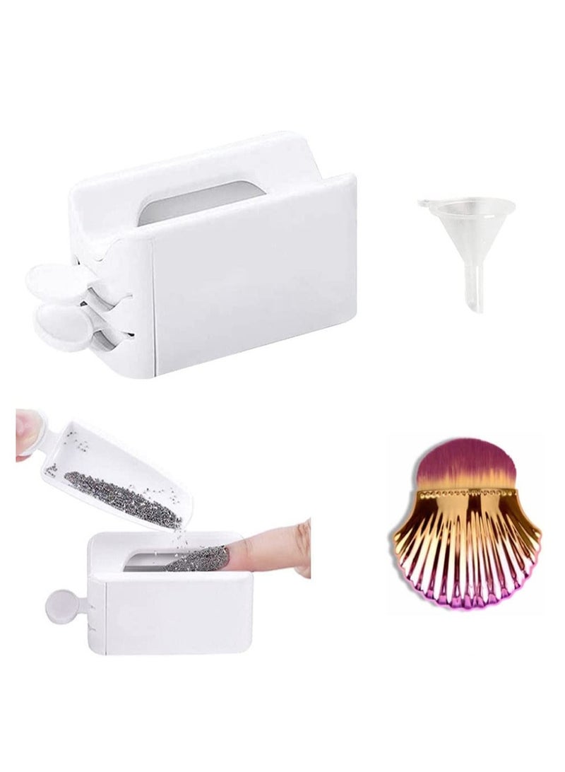 KASTWAVE Dip Powder Recycling Tray System with Scoop, Nail Dip Container Portable Dipping Powder Storage Box with Soft Colorful Nail Dip Powder Brush for DIY Nail Art Manicure Molding Case Container Tool - Image 1