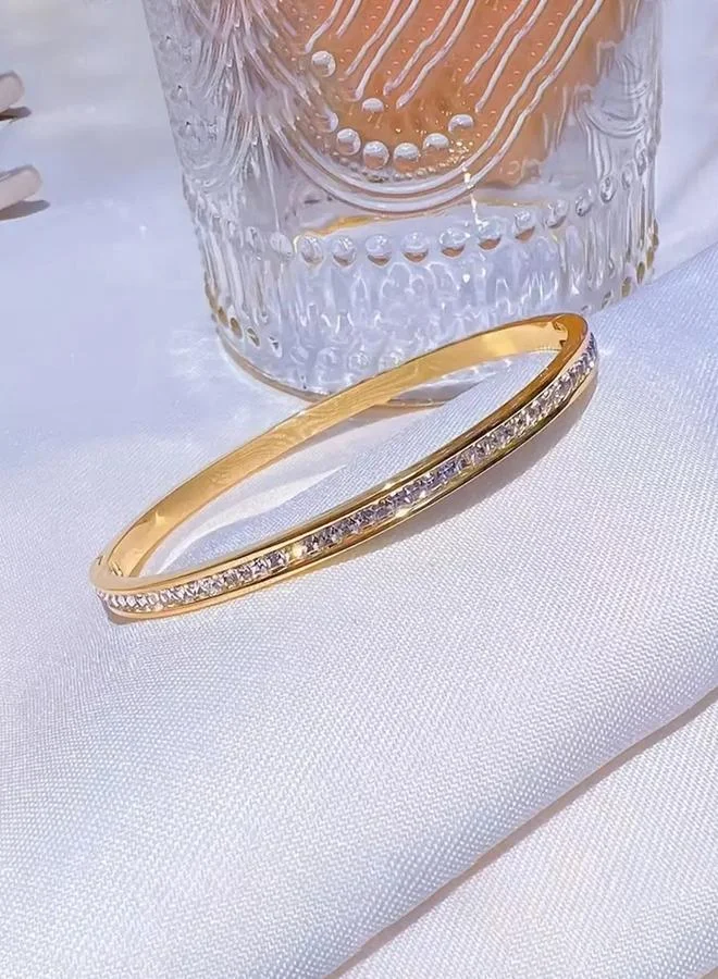 تايك تو Gold Bangle with Crystals
