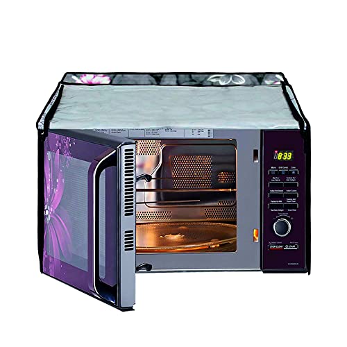 MW PRINTS Microwave Oven Cover With Attractive Digital Prints For LG-28L-MC2886BRUM /Dustproof/Water Resistant (Grey Flower) - Image 4