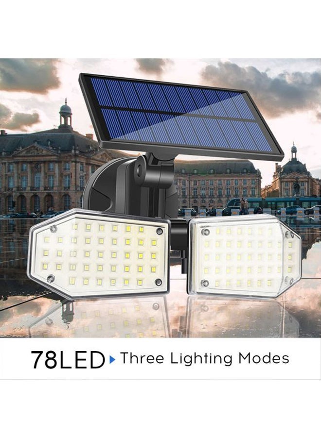 NIBEMINENT Double Head Solar Wall Lamp Black/White/Blue - Image 2