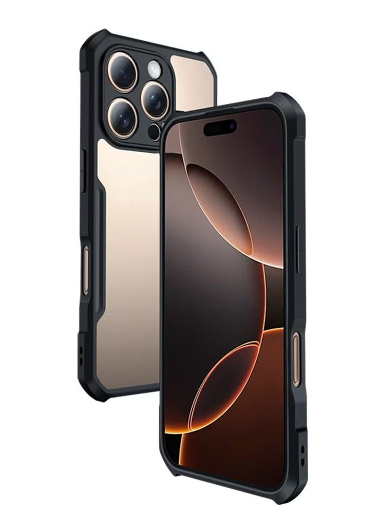Clear Case for iPhone 16 Pro | Premium Rugged | Durable Shock-absorbing Frame | Black Border | Thermoplastic Polyurethane | Airbag Anti-drop Protection - Clear