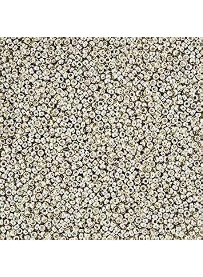 Miyuki Round Seed Bead Size 15/0 8.2G Tube Galvanized Silver